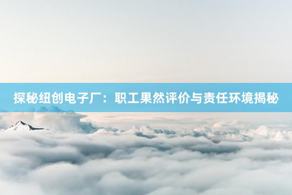 探秘纽创电子厂：职工果然评价与责任环境揭秘